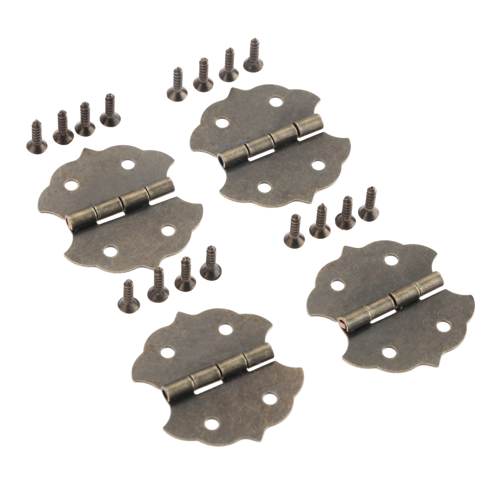 4pcs Flat Hinges +16 screws La – Furniture Hardware Antique Bewertung und Preis