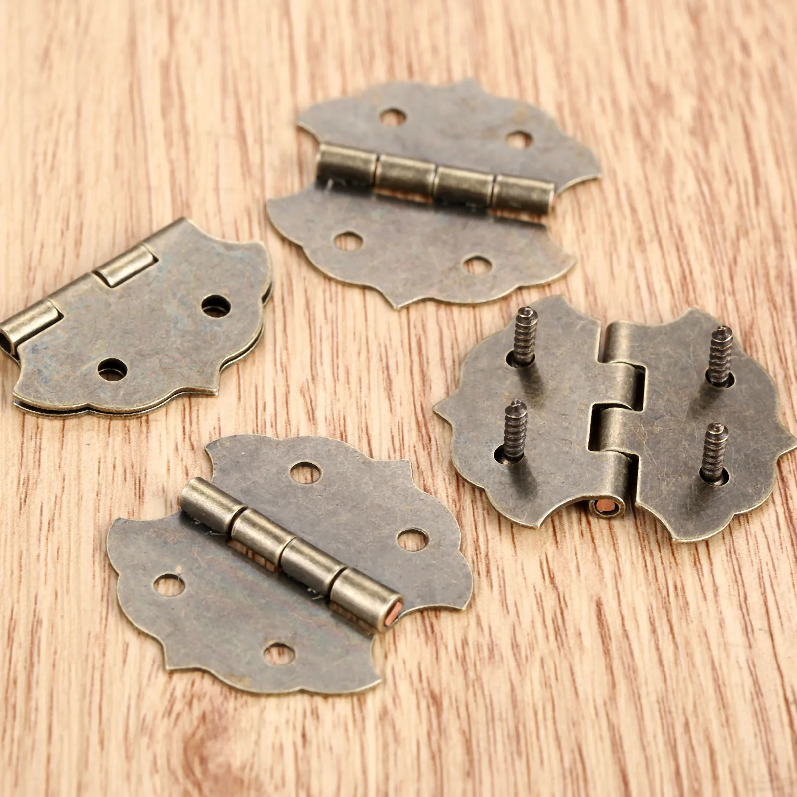 4pcs Flat Hinges +16 screws La – Furniture Hardware Antique Bewertung und Preis