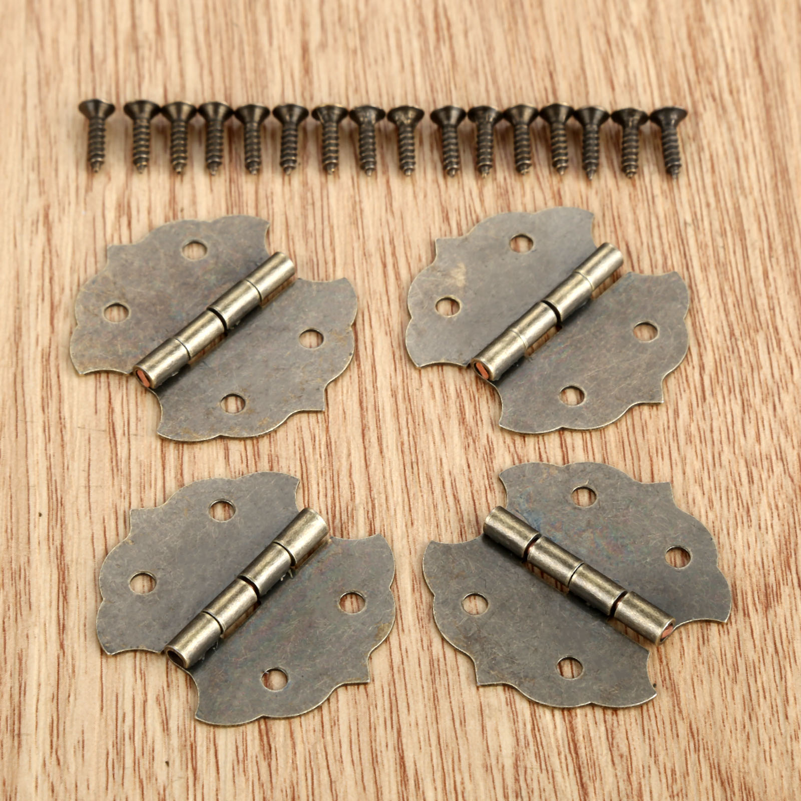 4pcs Flat Hinges +16 screws La – Furniture Hardware Antique Bewertung und Preis