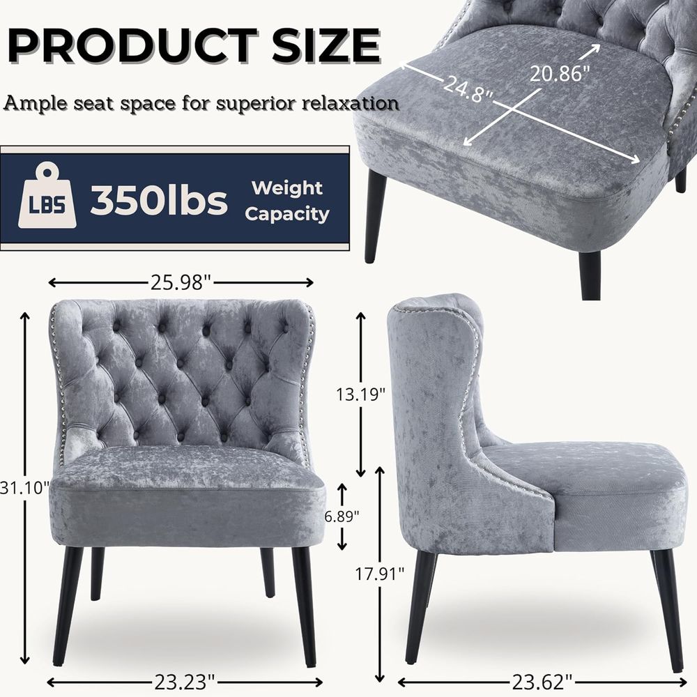 Upholstered Velvet Wingback Ac – Furniture Leg Set Bewertung und Preis